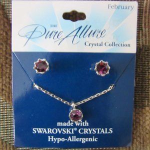 Pure Allure Swarovski February crystal birthstone sets